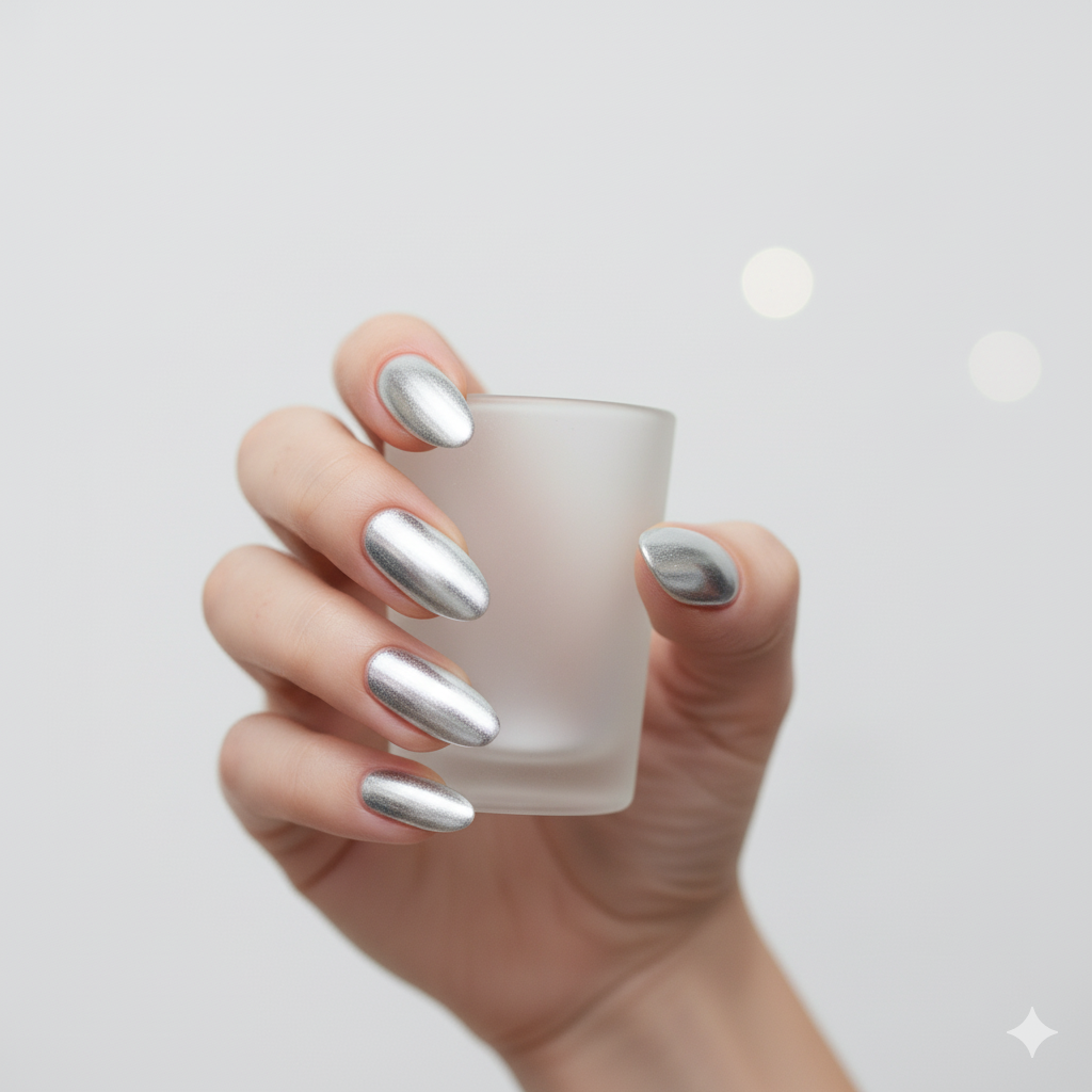 20 Glazed Donut Nails Ideas Trending in 2025 9 Silver Chrome Glazed Donut Nails