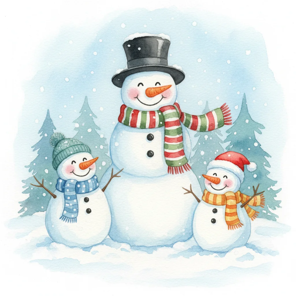 17 Easy Printable Christmas Wall Art Ideas For 2025 12 Snowman Family Illustration