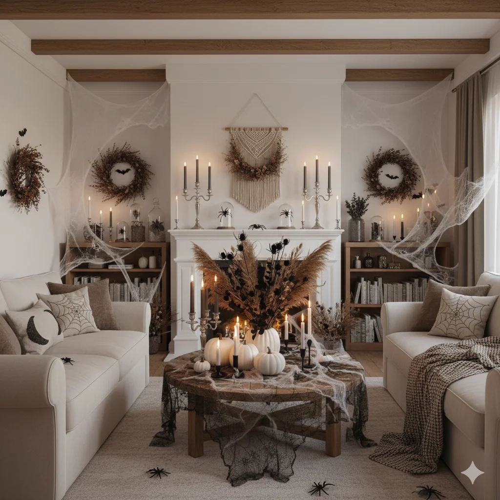 17 Spooky Season Home Decor Ideas That’ll Make Your Space Hauntingly Beautiful 10 Spooky boho home interior