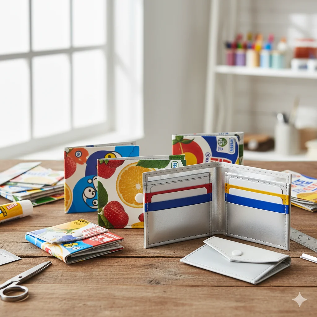 17 Unique Eco-Friendly Recycled Art Ideas for Beginners 12 Tetra Pak Wallets
