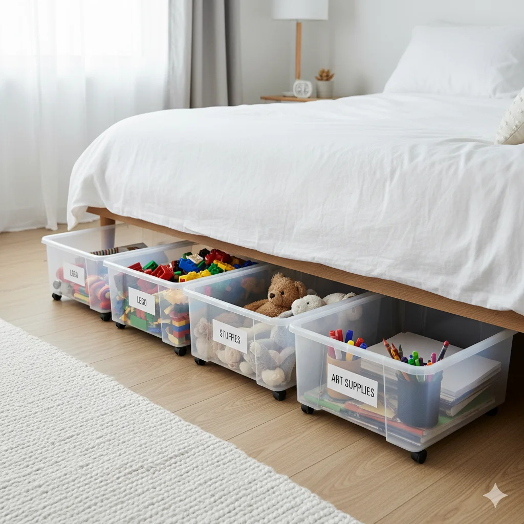 30 Easy & Simple Storage Ideas for a Minimalist & Organized Home 17 Under Bed Storage