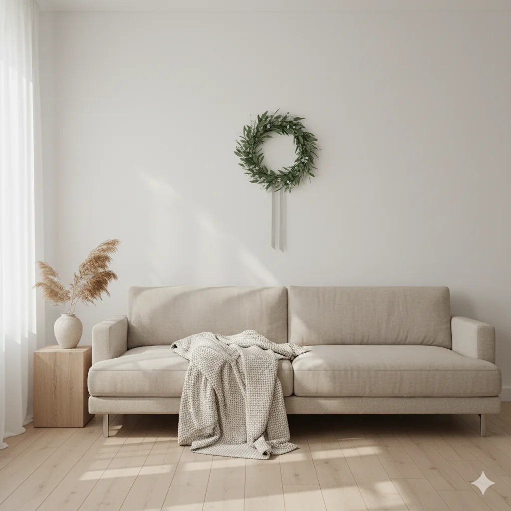 13 Minimalist Holiday Decor Ideas for Small Spaces 4 Wall Mounted Wreaths