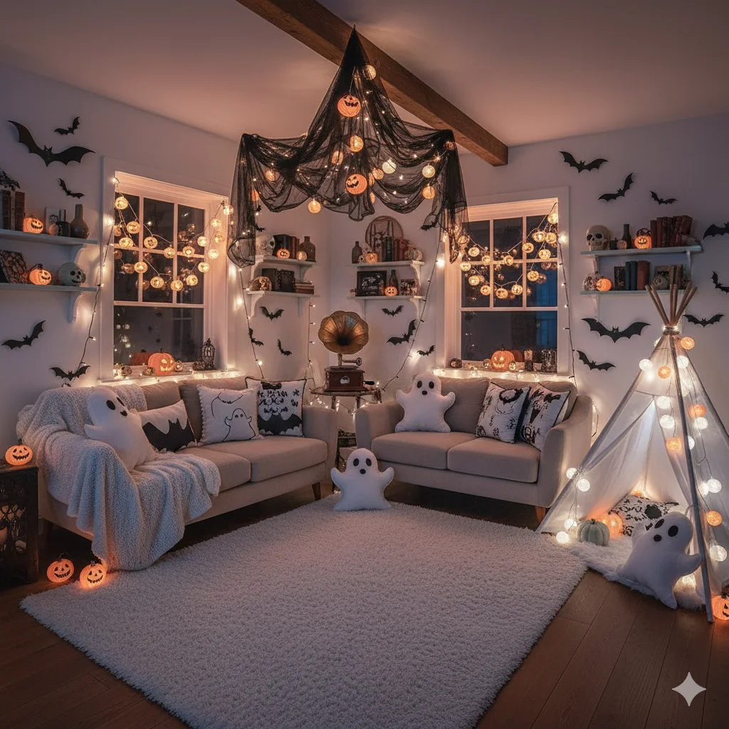 17 Spooky Season Home Decor Ideas That’ll Make Your Space Hauntingly Beautiful 14 Whimsical spooky living space