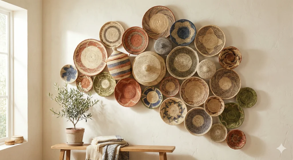 17 Creative Wall Decor Ideas to Instantly Transform Your Home 7 Woven Baskets Display