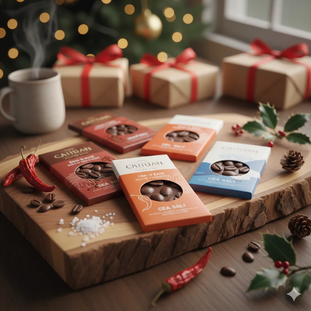 10 Must-Try Chocolate Treats at Annapolis December Festival 2025 4 chocolate bars with unique flavors