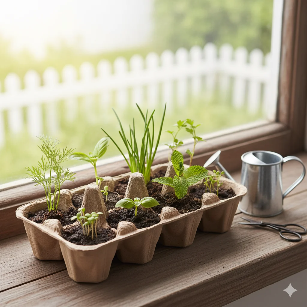 17 Easy Gardening Hacks to Grow Healthy Plants at Home – DIY Tips for Beginners 17 egg carton herb garden