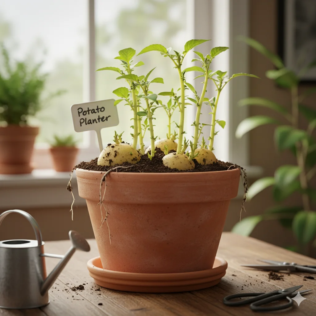 17 Easy Gardening Hacks to Grow Healthy Plants at Home – DIY Tips for Beginners 7 potato sprout planter