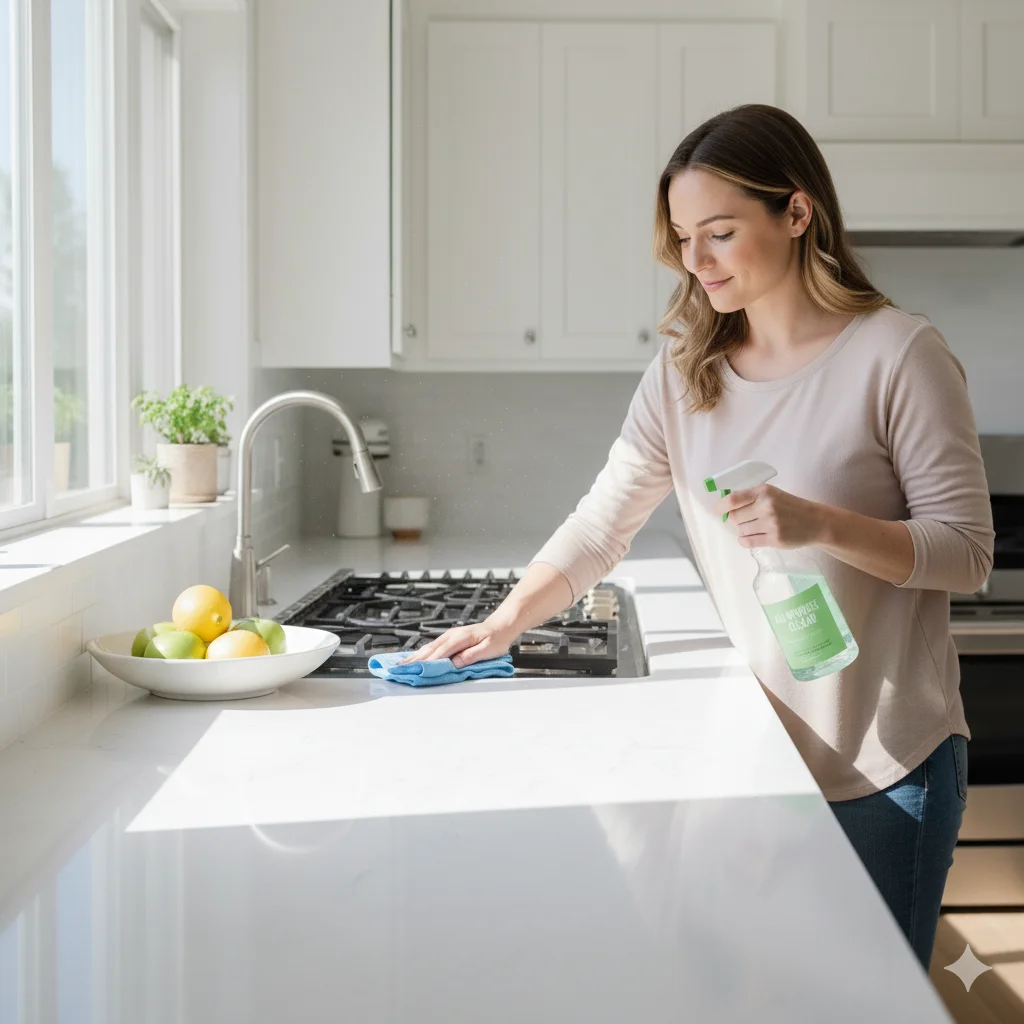 13 Easy Kitchen Cleaning Hacks for Busy Moms 6 shine the stove