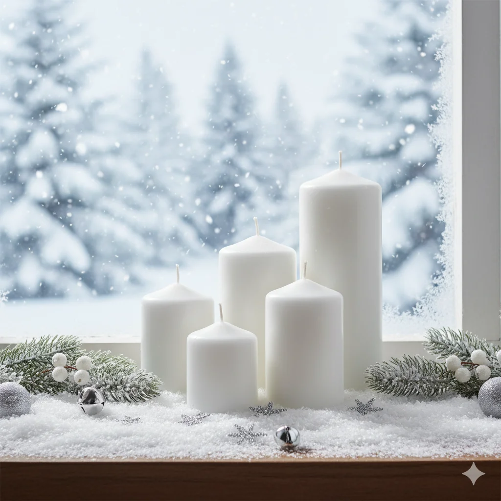 15 Cozy Christmas Candle Ideas for a Festive Holiday Atmosphere 6 snow