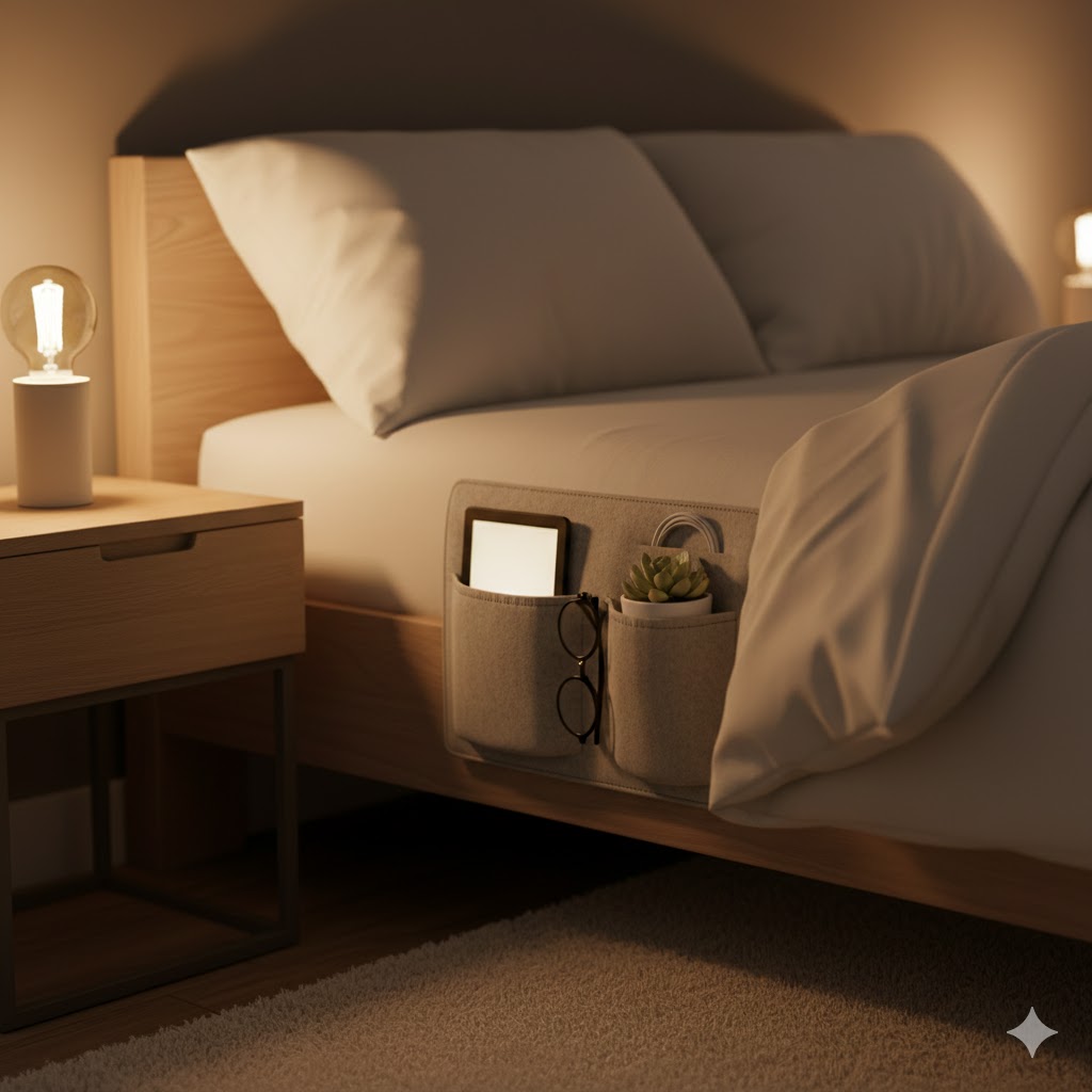 Bedside pocket organizer