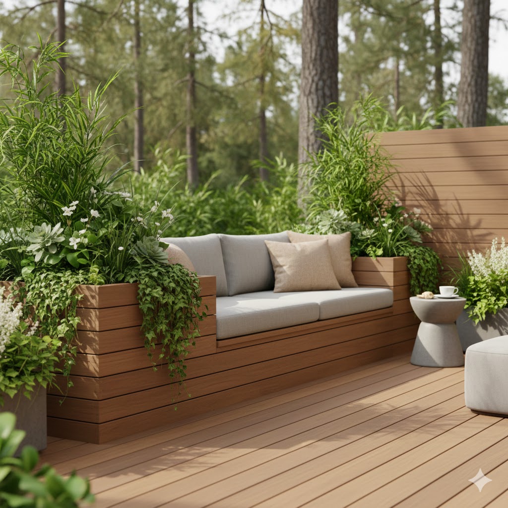 13 Stunning Deck Plant Ideas to Transform Your Outdoor Space in 2026 9 Built In Bench Planters