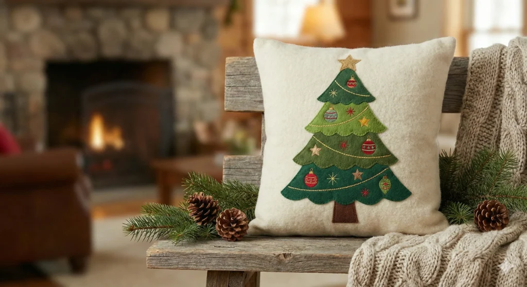 13 Christmas Pillows to Transform Your Holiday Decor in 2026 7 Christmas Tree Applique Pillow