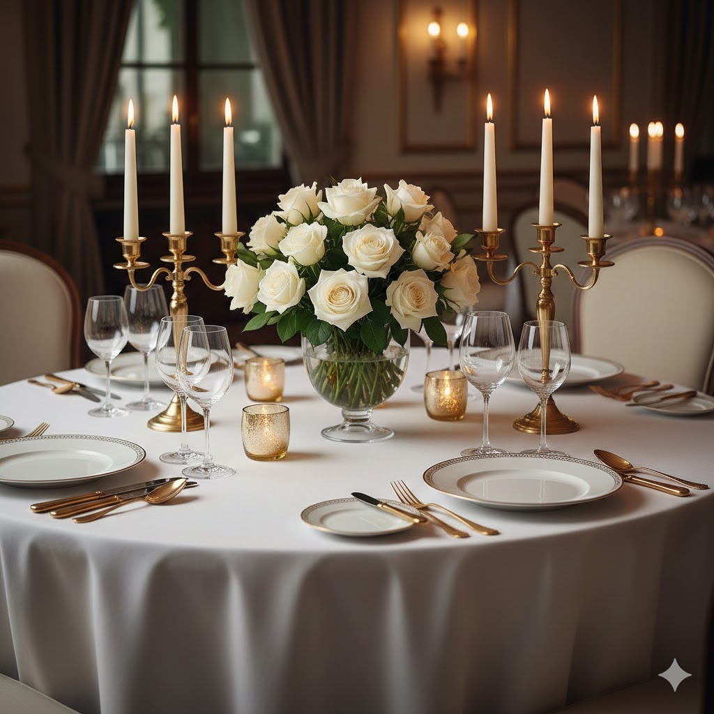 17 Table Setting Ideas to Elevate Any Occasion 2 Classic White Gold Elegance