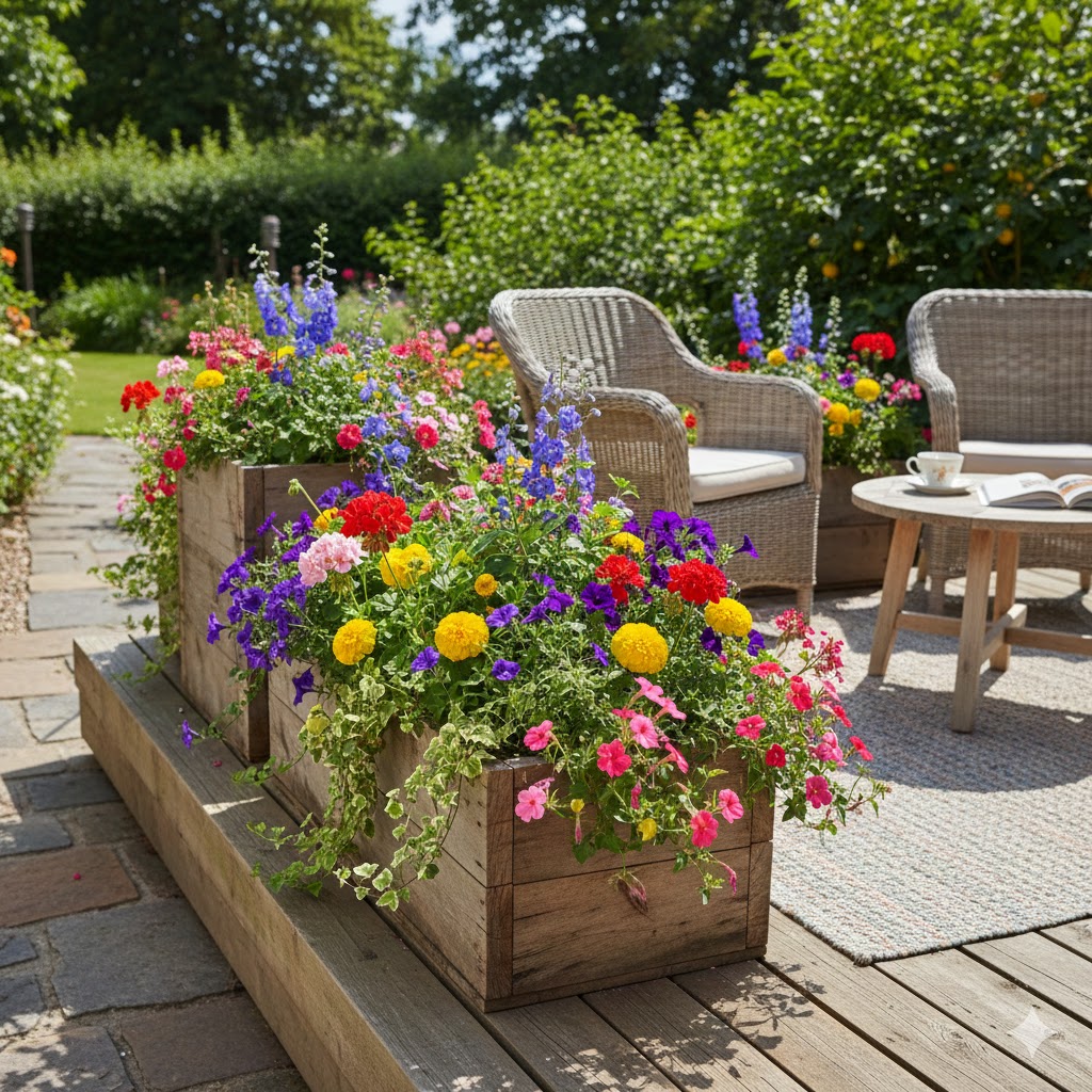 13 Stunning Deck Plant Ideas to Transform Your Outdoor Space in 2026 2 Classic Wooden Deck Planter