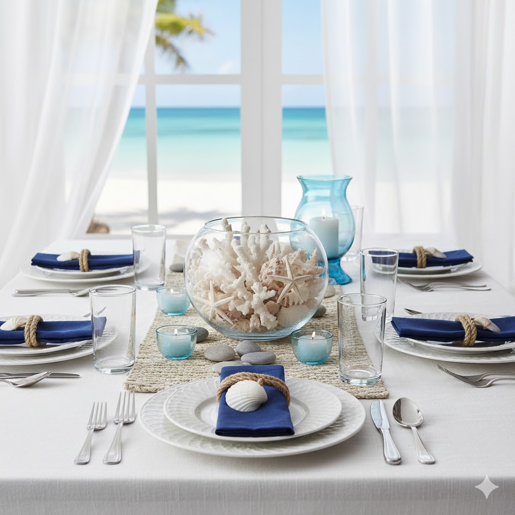 17 Table Setting Ideas to Elevate Any Occasion 9 Coastal Blue White Setting