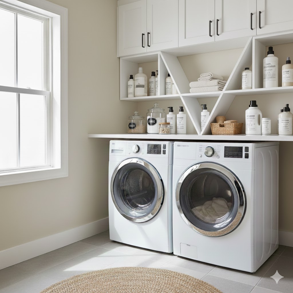 7 Laundry Room Shelf Ideas to Maximize Space and Style 6 Corner Shelving Units
