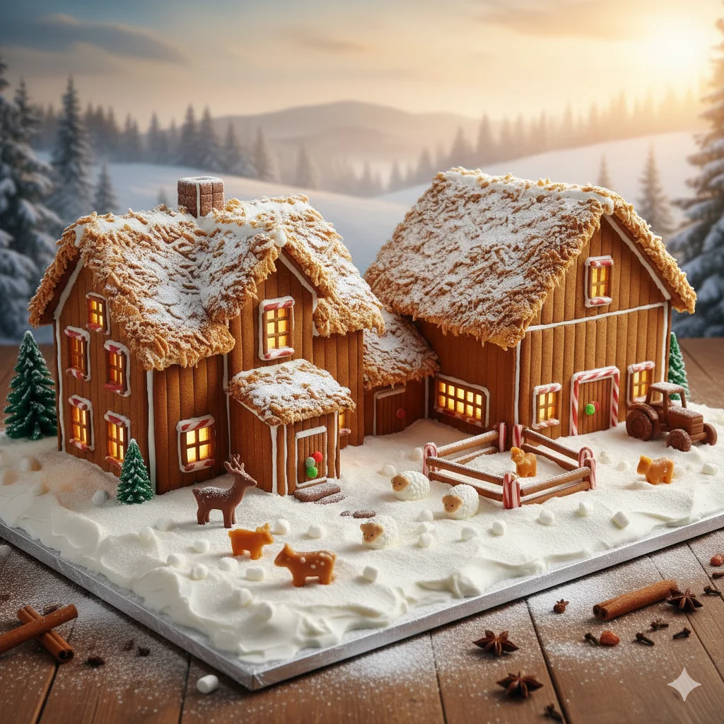13 Creative Gingerbread House Ideas for 2026 7 Farmhouse Gingerbread Barn