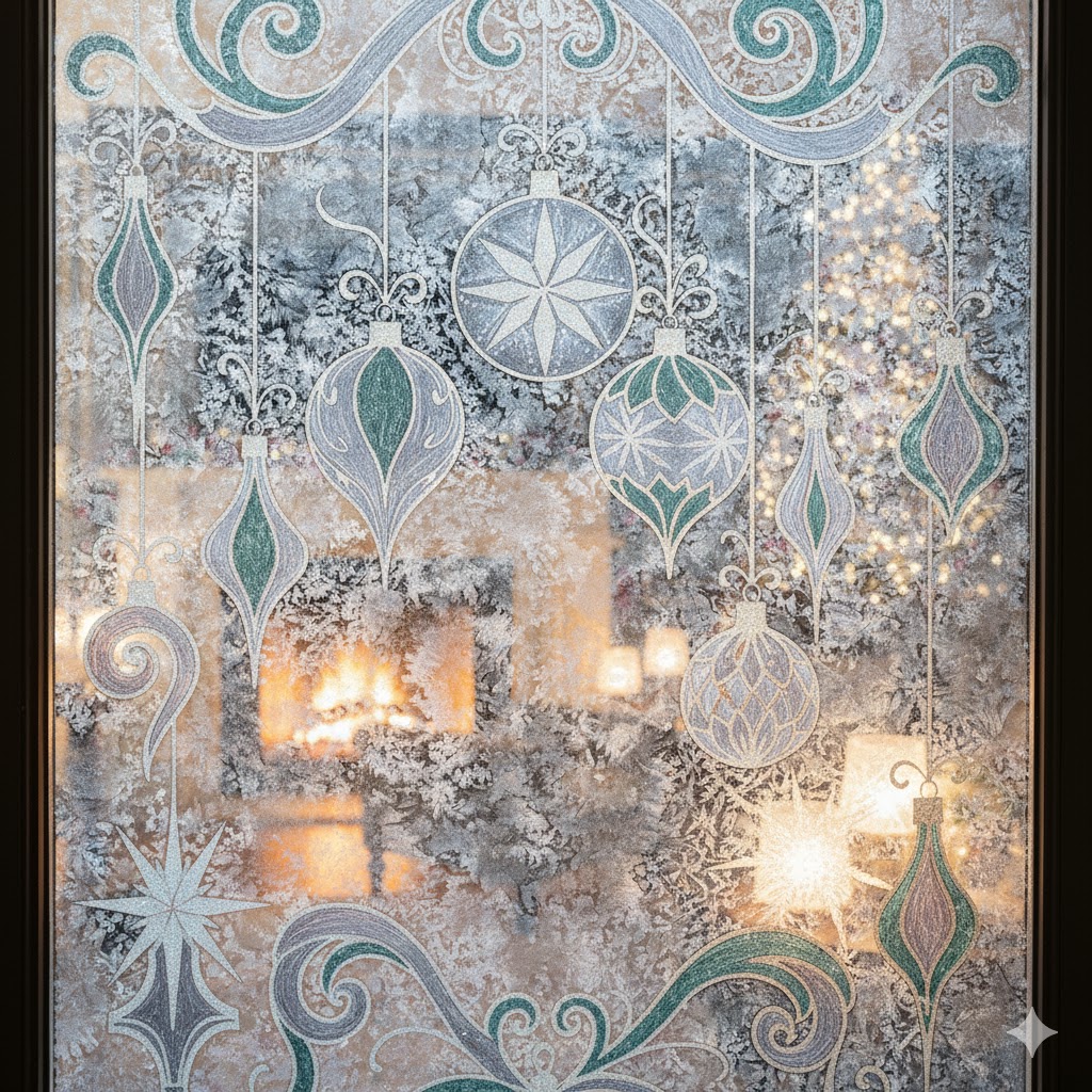 11 Christmas Window Painting & Decorating Ideas (Festive, Easy & Trending) 8 Frosted Glass