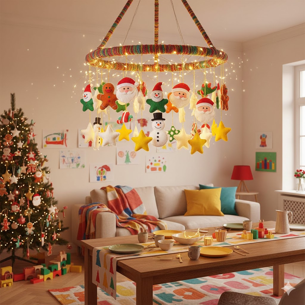 17 Christmas Chandelier Decorating Ideas to Elevate Your Holiday Decor 15 Kids friendly Christmas chandelier