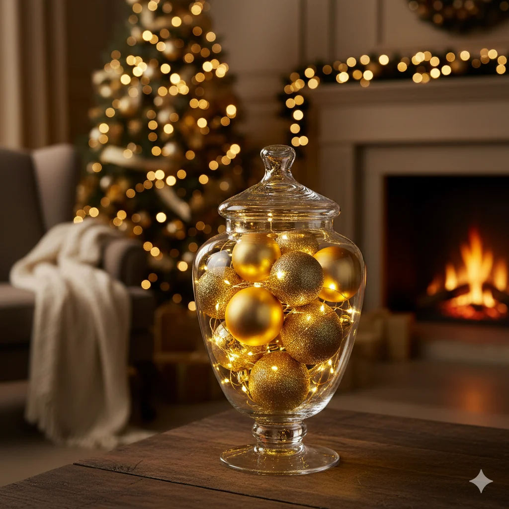 11 Budget-Friendly Christmas Apothecary Jars That Still Feel Luxurious 10 LED lights inside an apothecary jar