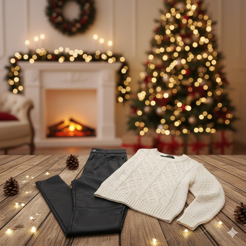 Leather Pants Cozy Sweater