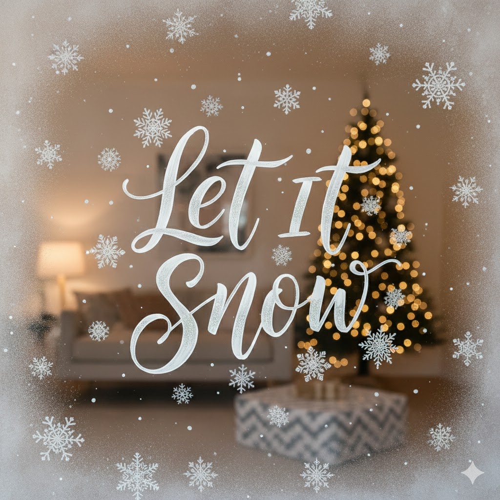 11 Christmas Window Painting & Decorating Ideas (Festive, Easy & Trending) 7 Let It Snow Lettering