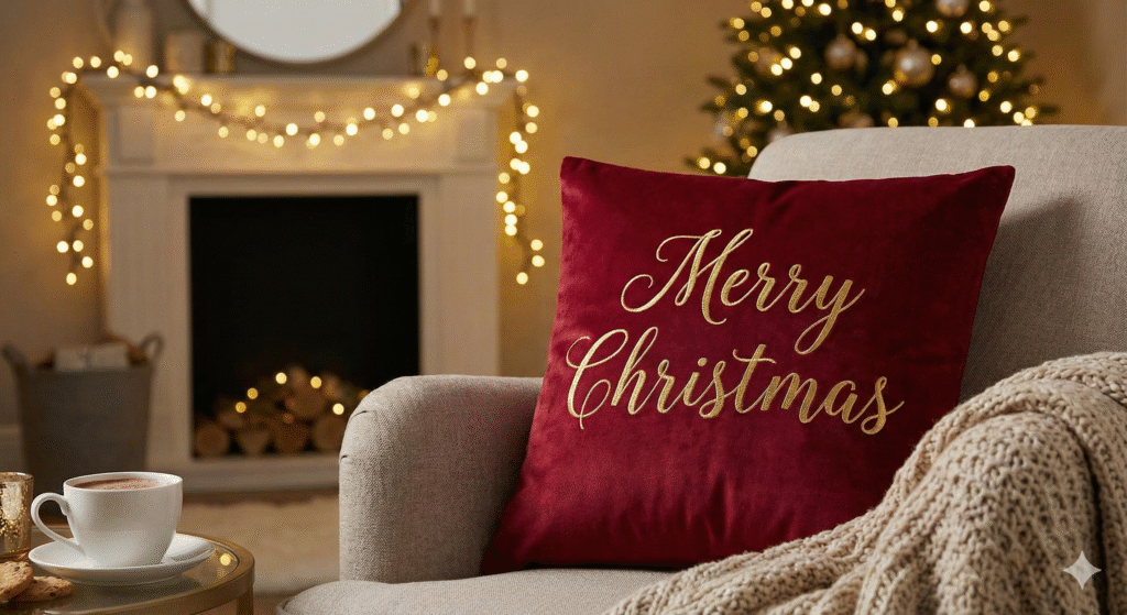 13 Christmas Pillows to Transform Your Holiday Decor in 2026 5 Merry Christmas Script Pillow