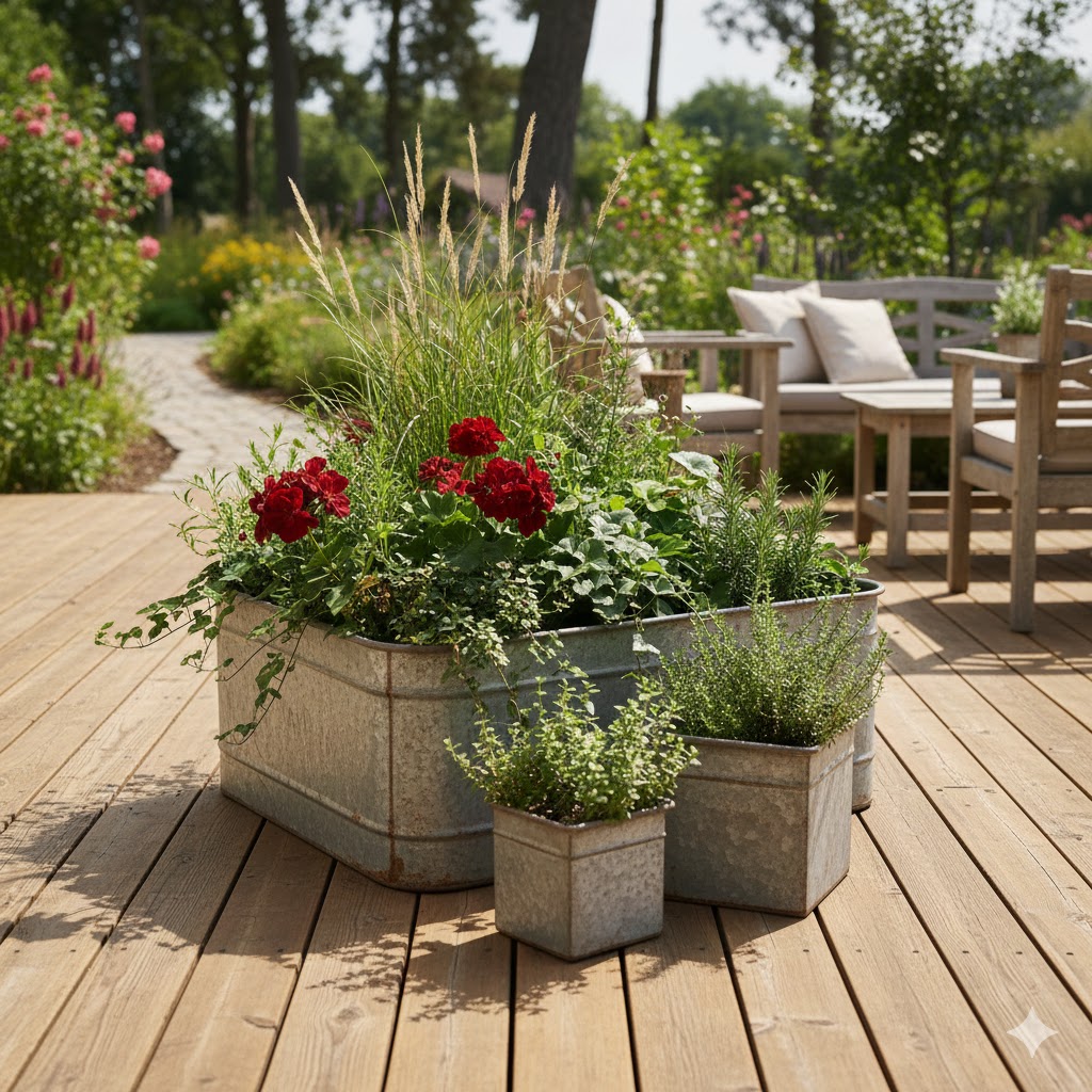 13 Stunning Deck Plant Ideas to Transform Your Outdoor Space in 2026 10 Metal Trough Deck Planters