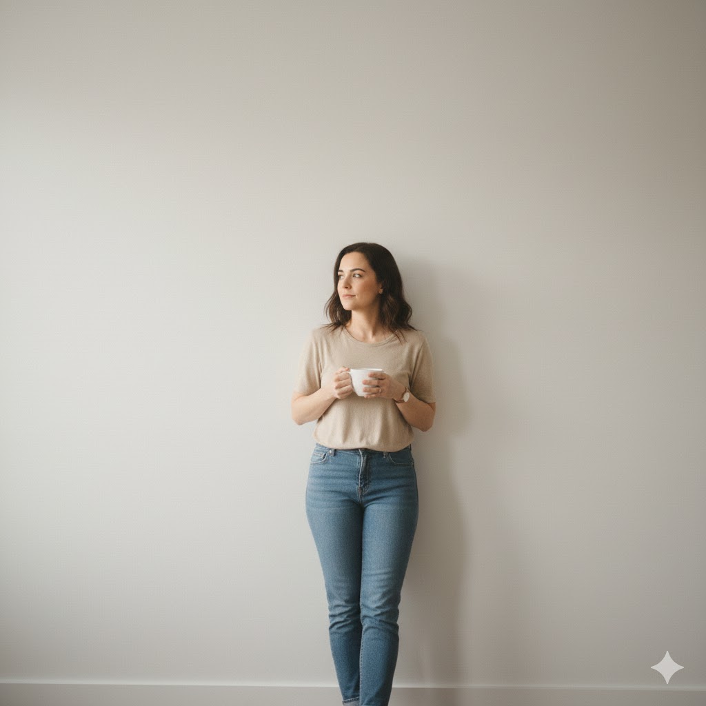 21 Creative At-Home Photoshoot Ideas for Aesthetic Indoor Photography (With Easy Setup Tips) 12 Minimal Wall Portrait