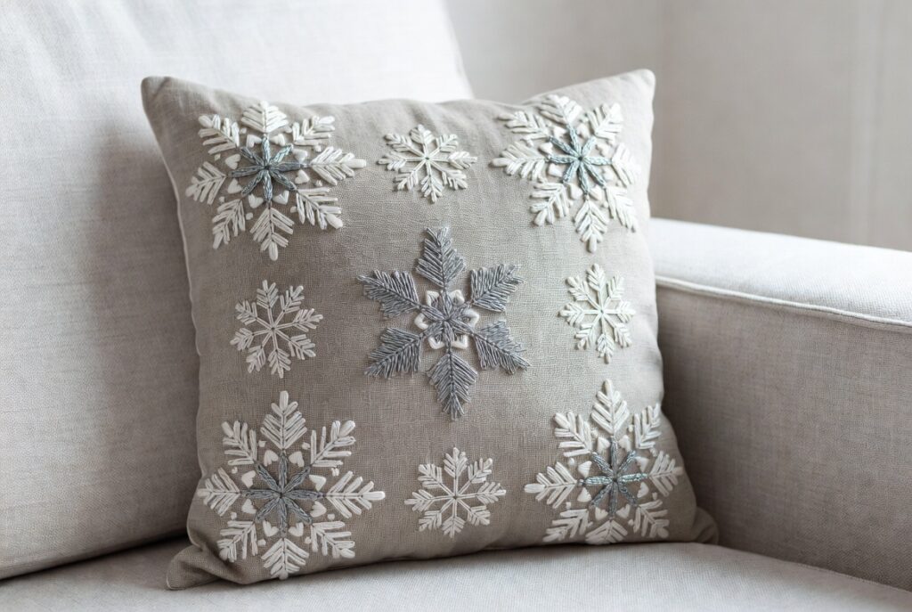 13 Christmas Pillows to Transform Your Holiday Decor in 2026 3 Snowflake Embroidered Pillow