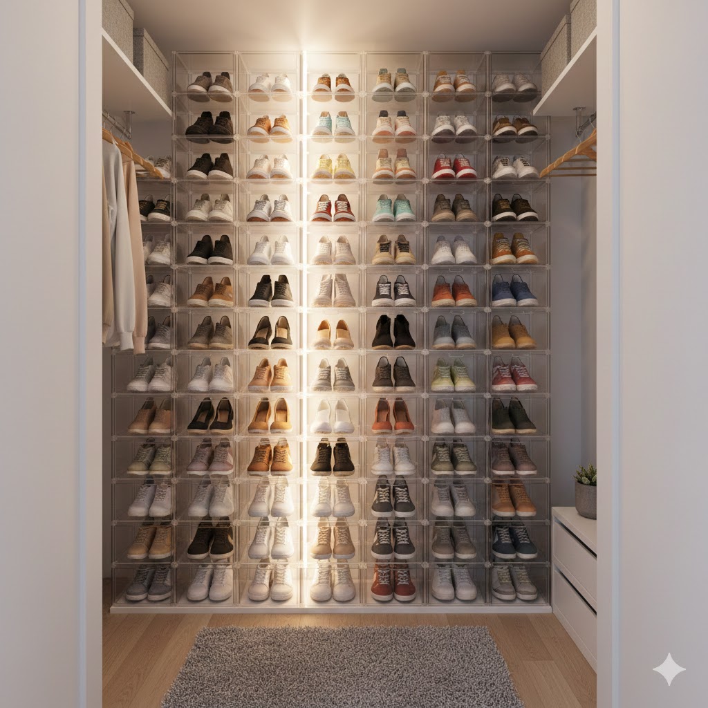 Stacking shoe organizers