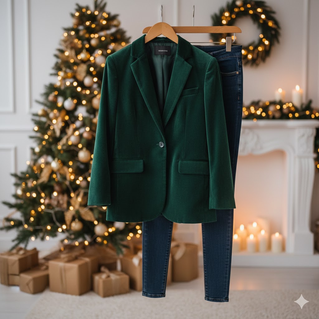 Velvet Blazer Skinny Jeans