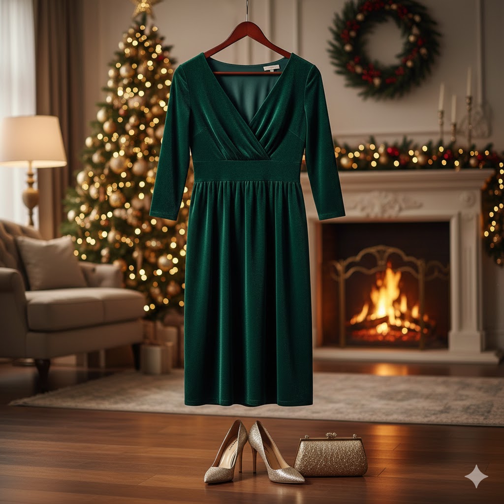 Velvet Green Dress