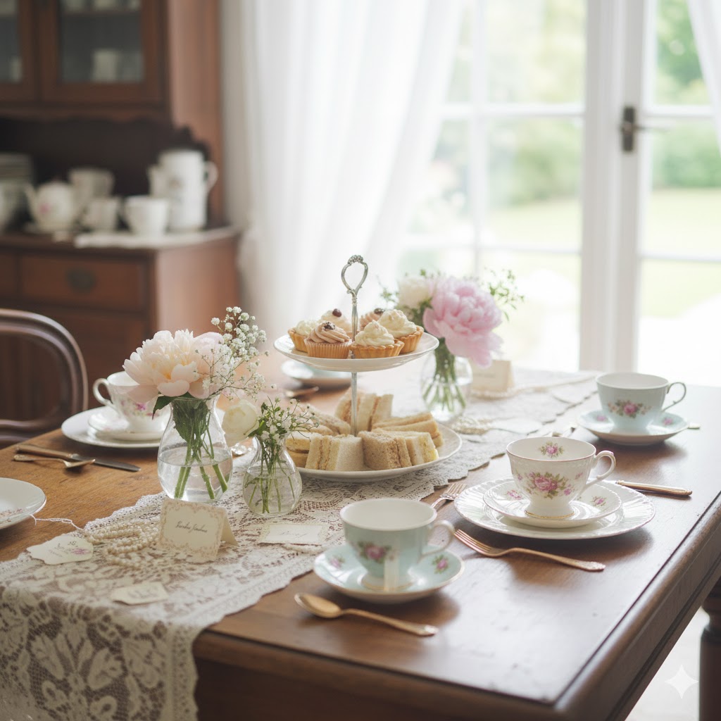 17 Table Setting Ideas to Elevate Any Occasion 13 Vintage Tea Party Setup