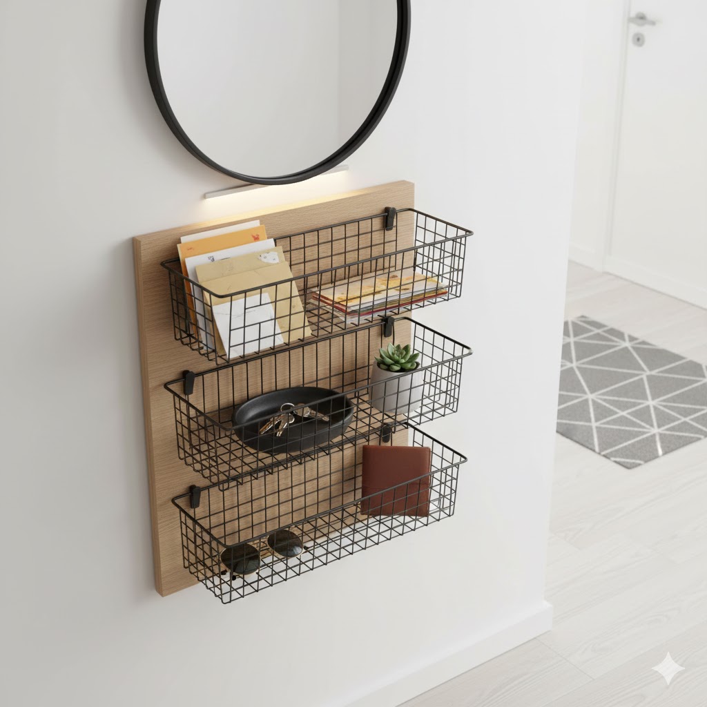 Wall mounted baskets