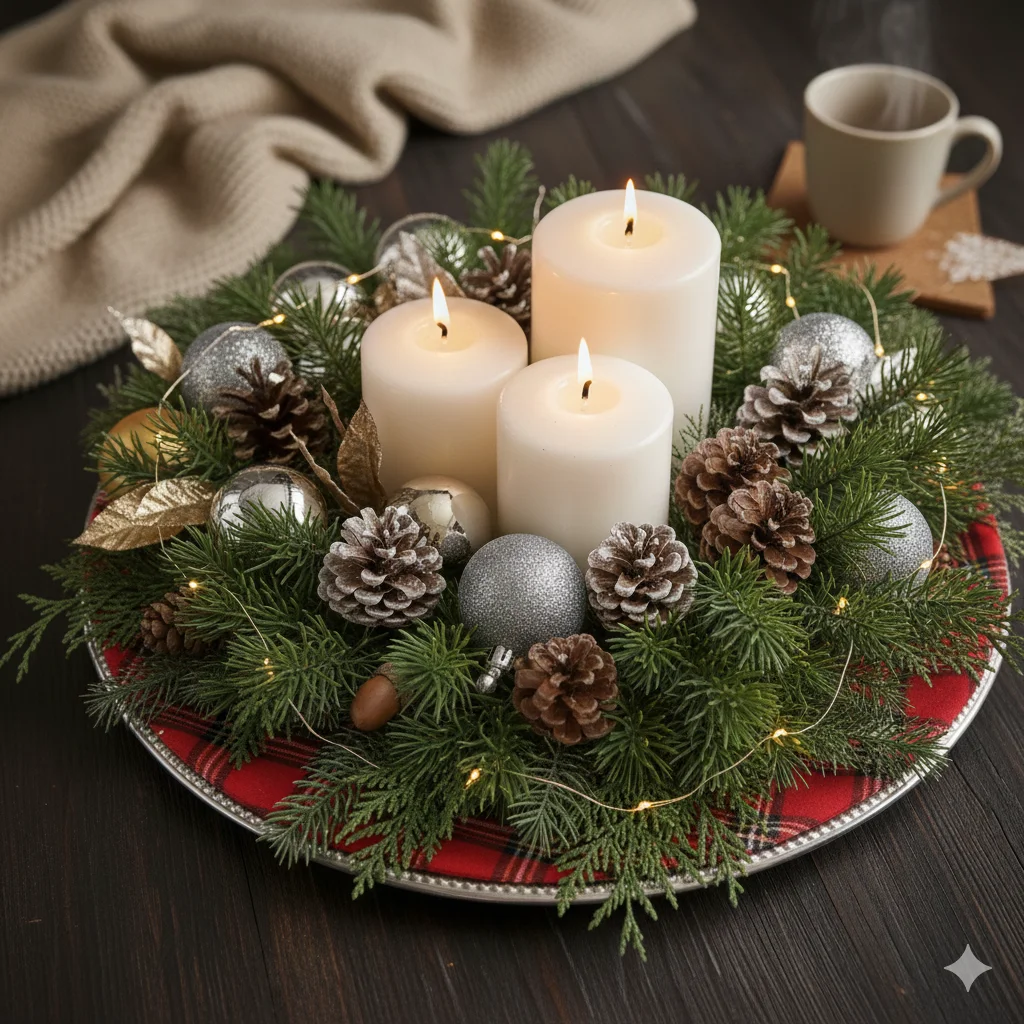 10 Stunning Christmas Centerpiece Tray Ideas for a Festive Table 12 Warm Cozy Fireplace Tray