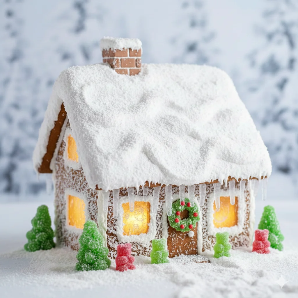13 Creative Gingerbread House Ideas for 2026 2 Winter Wonderland Gingerbread Cottage
