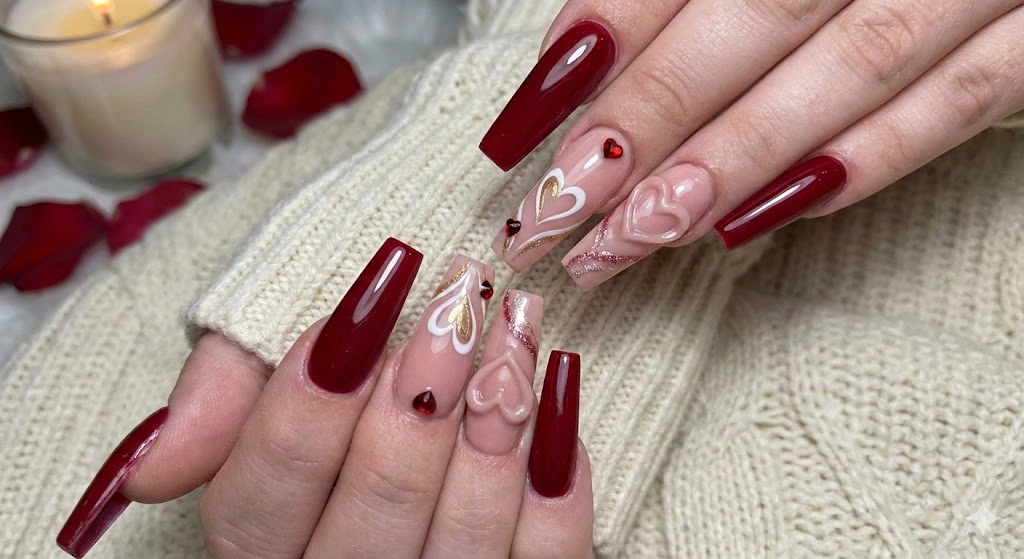 20 Nail Ideas for Valentine’s Day That Everyone Will Love 16 Acrylic Valentine Nails
