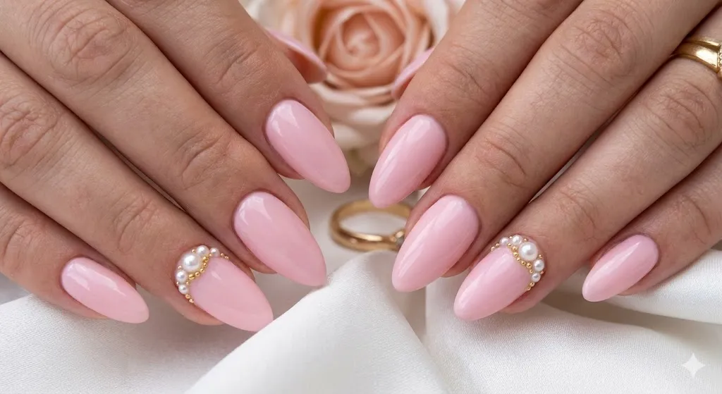 Baby Pink with Pearl Accents