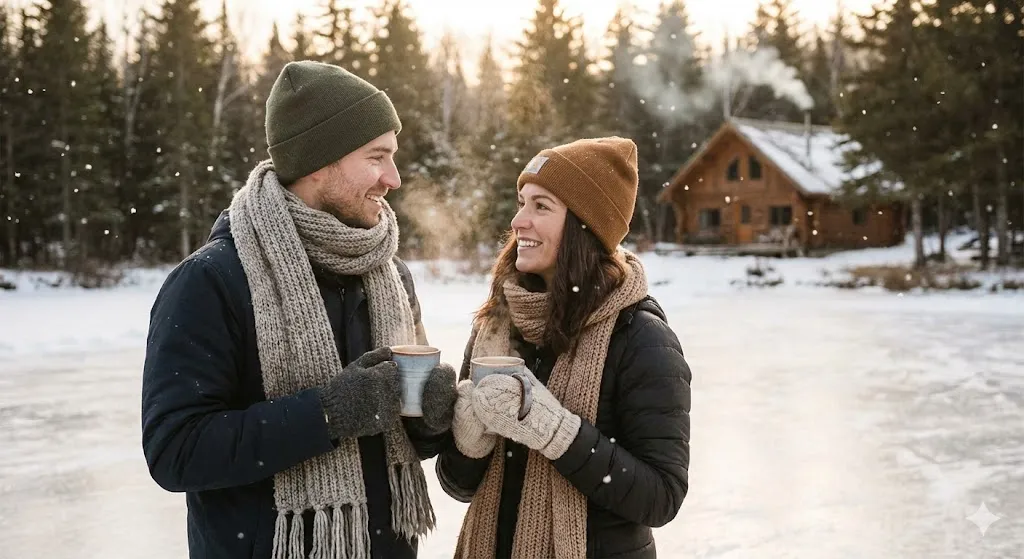 15 Unique Valentine’s Day Traditions Around the World 13 Canadian couple ice skating outdoors