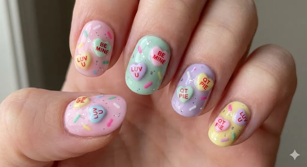 Candy Heart Nail Art
