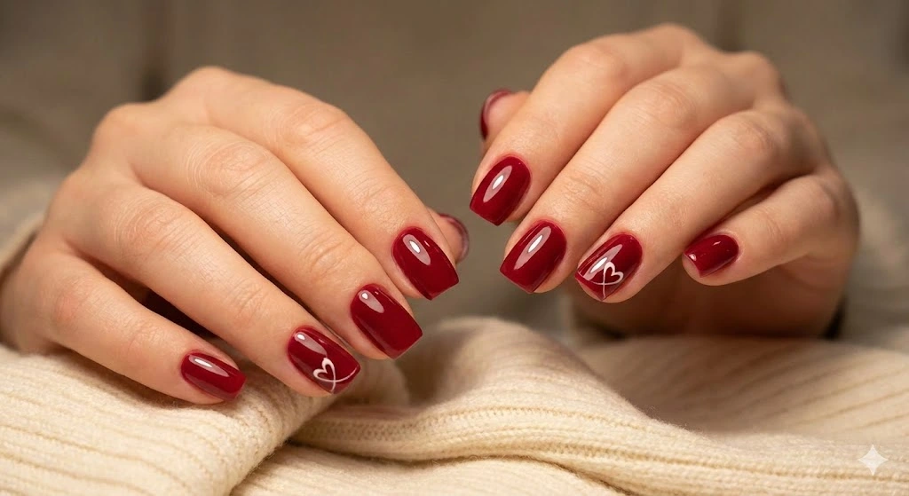 20 Nail Ideas for Valentine’s Day That Everyone Will Love 3 Classic Red Valentine Nails