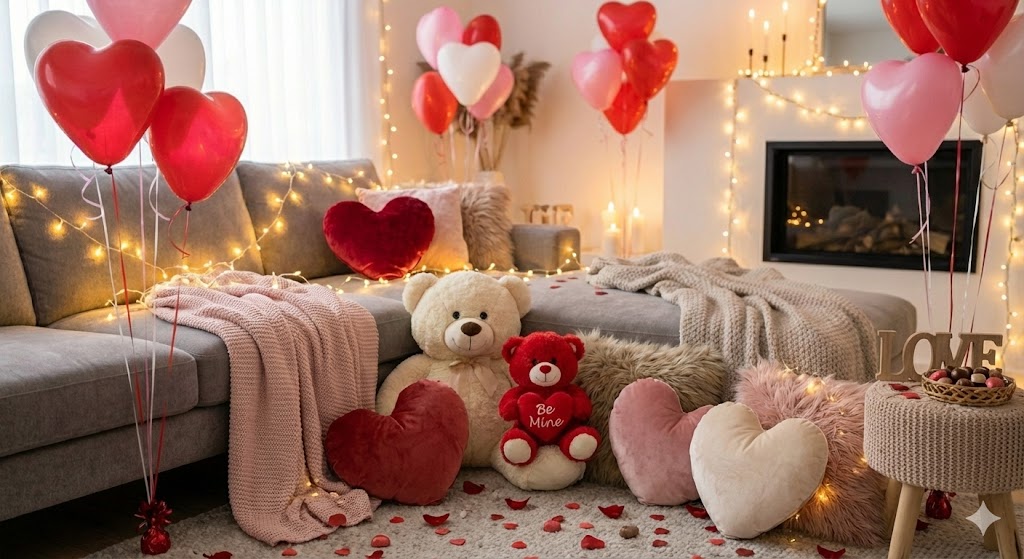 17 Valentine’s Day Living Room Decor Ideas to Create a Romantic Home 11 Cute Valentine corner decor with teddy bears