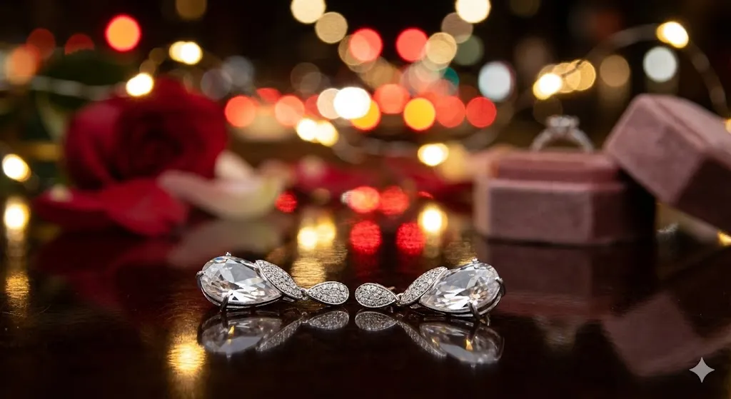 20 Jewellery Ideas to Wear on Valentine’s Day: Romantic, Trendy & Meaningful 11 Elegant drop earrings with crystals