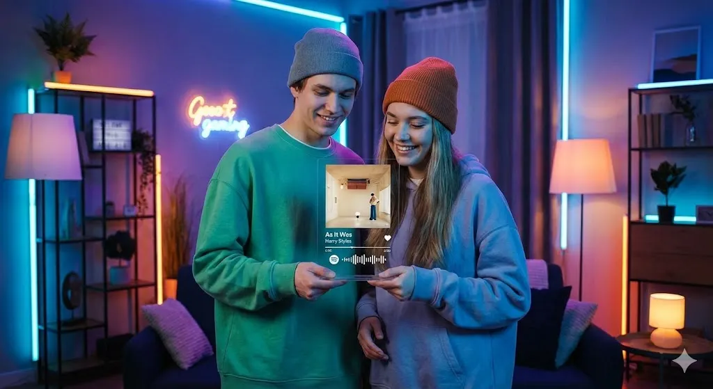 23 Creative Valentine’s Day Gift Ideas That Feel Truly Special 2 Gen Z couple holding a Spotify glass