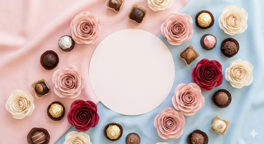 Handmade Paper Roses with Chocolates