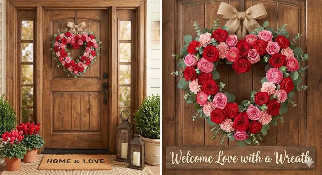 16 Creative Valentine’s Day Decoration Ideas to Make Your Celebration Unforgettable 9 Heart Shaped Wreaths