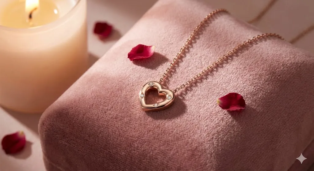 20 Jewellery Ideas to Wear on Valentine’s Day: Romantic, Trendy & Meaningful 2 Heart shaped rose gold necklace