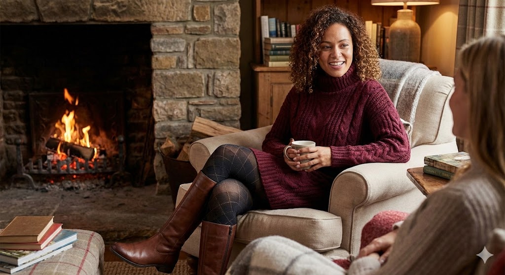 13 Stylish Valentine's Day Outfit Ideas for Every Occasion 9 Knit burgundy sweater dress