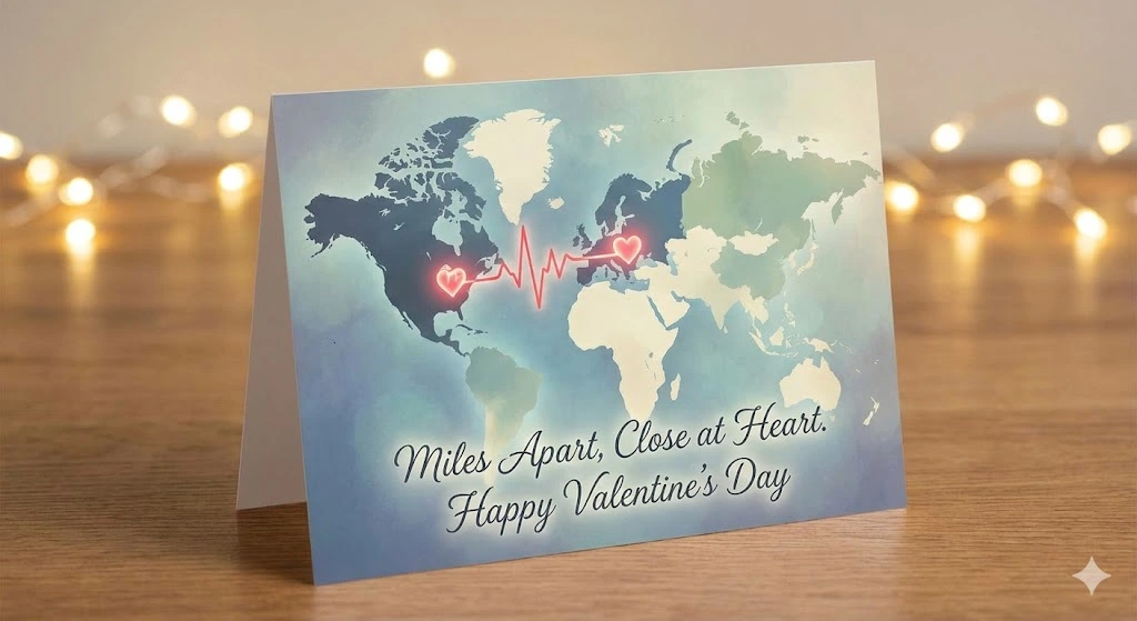 Long distance Valentine card